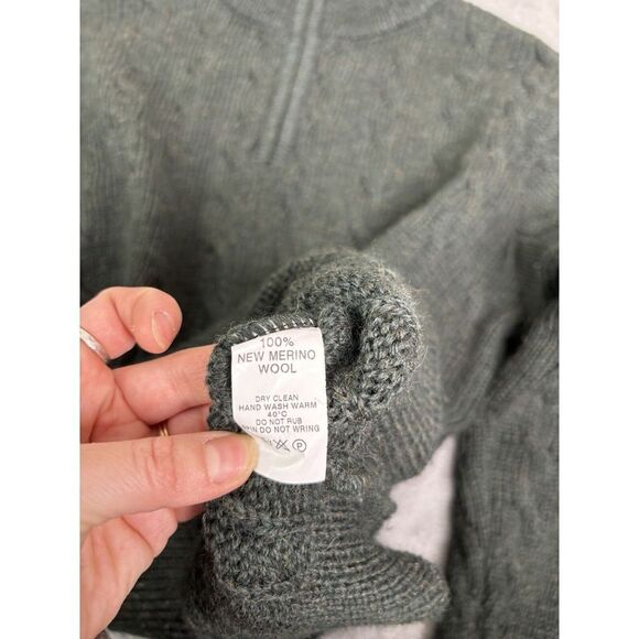 Magee Merino Wool 1/4 Zip Pullover Sweater Men's Size Medium Green - Picture 6 of 10